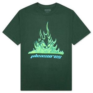 PLEASURES Flameboy Forest Green Tee (M)